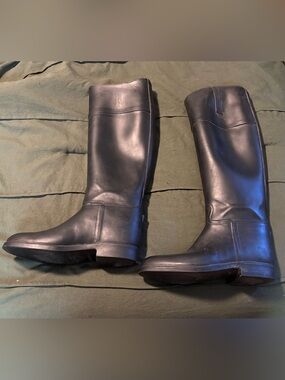 Aigle Women’s Black Rubber Tall Equestrian Riding Boots 38 (7.5)